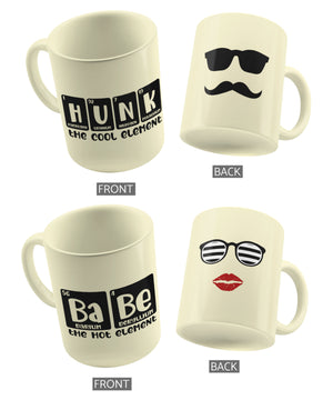 Hunk & Babe - Set of 2 Gifting Mugs (325 ml) for Couple