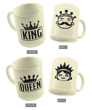 King & Queen - Set of 2 Gifting Mugs (325 ml) for Couple