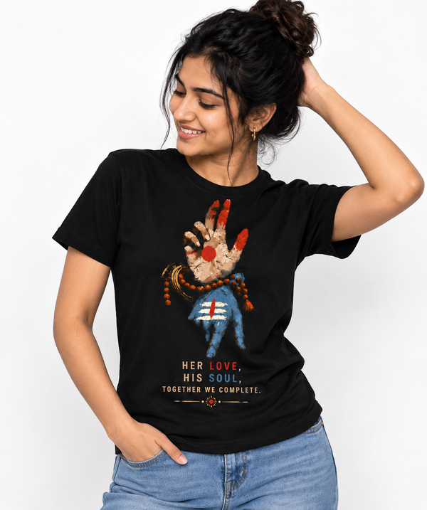 Her Love His Soul – Women’s Shiv Shakti Graphic T-Shirt