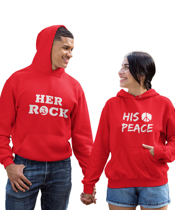 Her Rock v. His Peace - Couple Hoodies (pack of 2)
