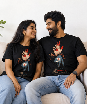 Shiv Parvati Mudra - Matching Couple T-shirts (Pack of 2)