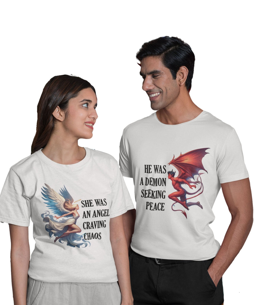 Angel & Demon - Couple T-shirts (Pack of 2) - Letshandcraft