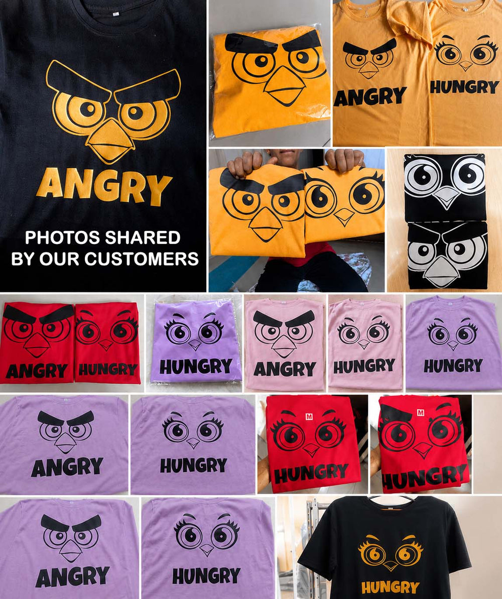 Angry v. Hungry - Oversized Drop Shoulder T-Shirt (pack of 2) - Letshandcraft