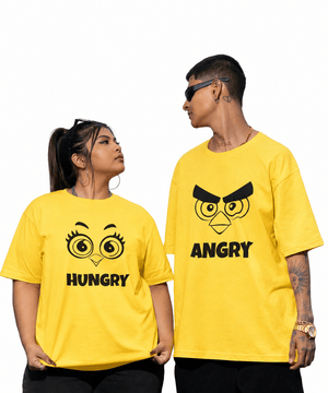 Angry v. Hungry - Oversized Drop Shoulder T-Shirt (pack of 2) - Letshandcraft