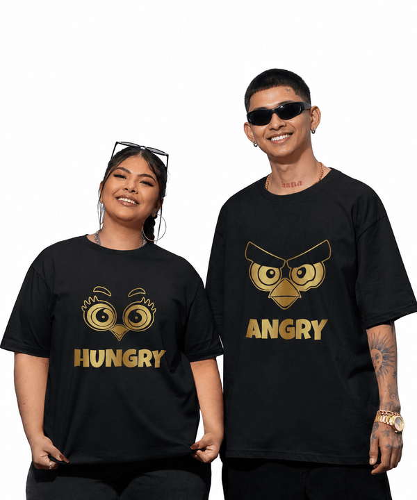 Angry v. Hungry - Oversized Drop Shoulder T-Shirt (pack of 2) - Letshandcraft