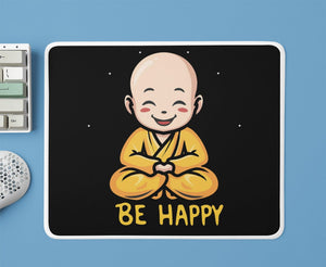 Be Happy, Laughing Buddha Mousepad - Letshandcraft