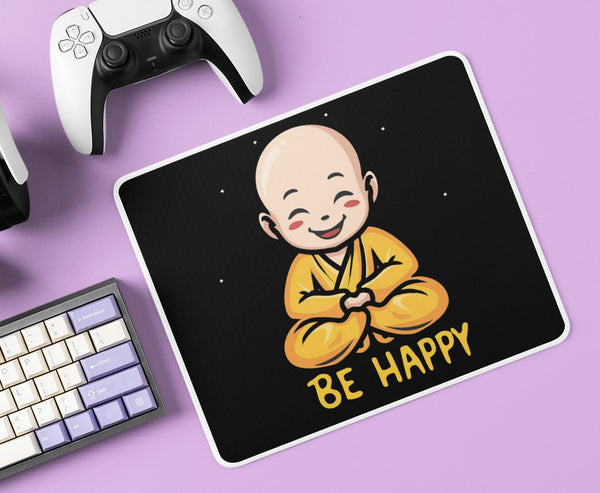 Be Happy, Laughing Buddha Mousepad - Letshandcraft
