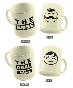 Boss & Real Boss - Set of 2 Gifting Mugs (325 ml) for Couple - Letshandcraft