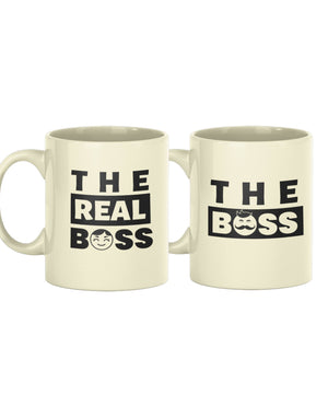 Boss & Real Boss - Set of 2 Gifting Mugs (325 ml) for Couple - Letshandcraft
