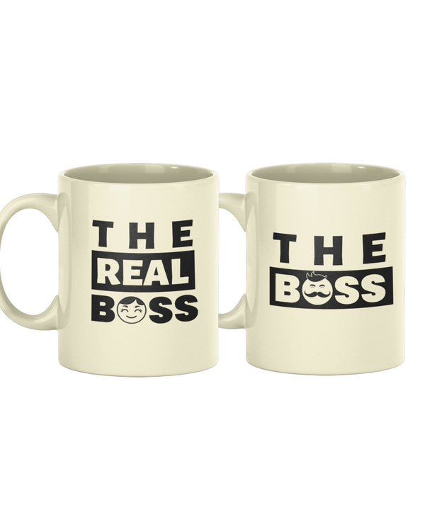 Boss & Real Boss - Set of 2 Gifting Mugs (325 ml) for Couple - Letshandcraft