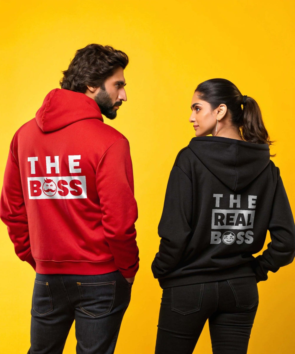 Boss & The Real Boss - Couple Hoodies Both side Printed - Letshandcraft