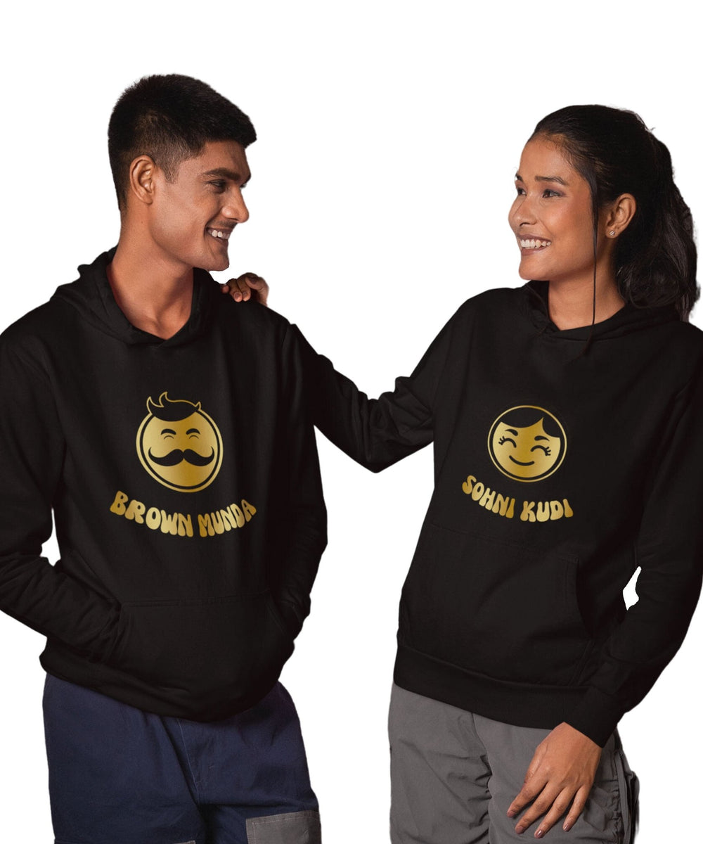 Brown Munda v. Sohni Kudi - Couple Hoodies (pack of 2) - Letshandcraft