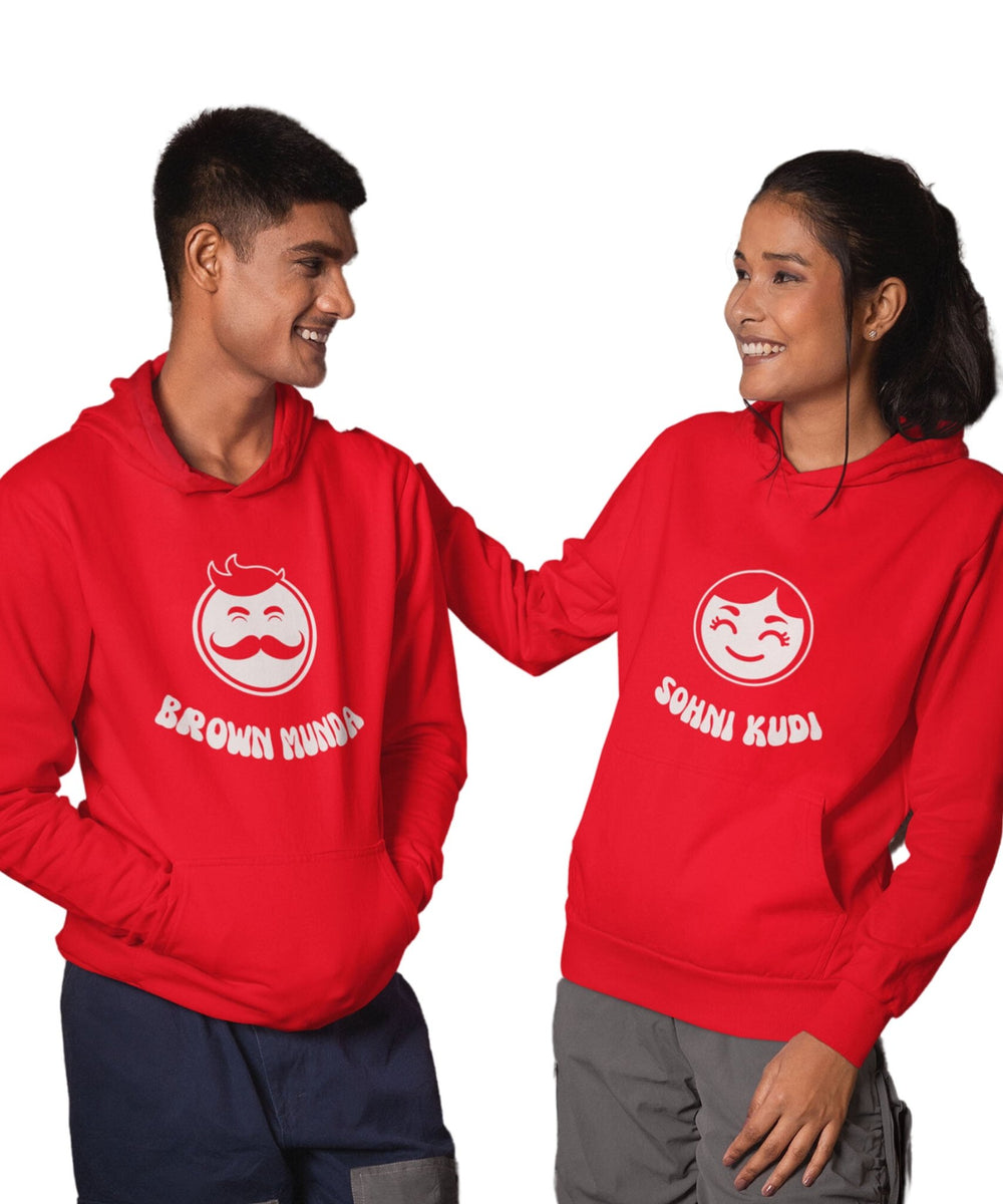 Brown Munda v. Sohni Kudi - Couple Hoodies (pack of 2) - Letshandcraft