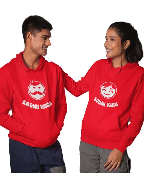 Brown Munda v. Sohni Kudi - Couple Hoodies (pack of 2) - Letshandcraft