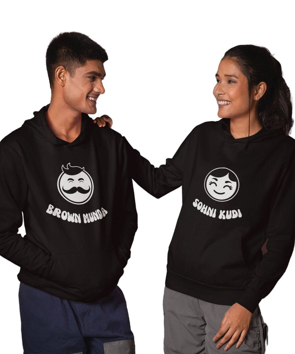 Brown Munda v. Sohni Kudi - Couple Hoodies (pack of 2) - Letshandcraft