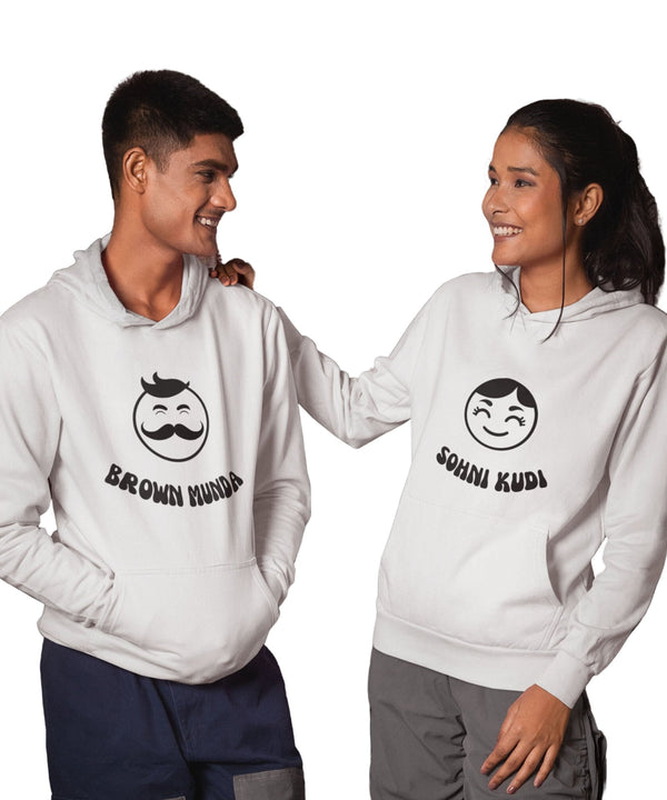 Brown Munda v. Sohni Kudi - Couple Hoodies (pack of 2) - Letshandcraft