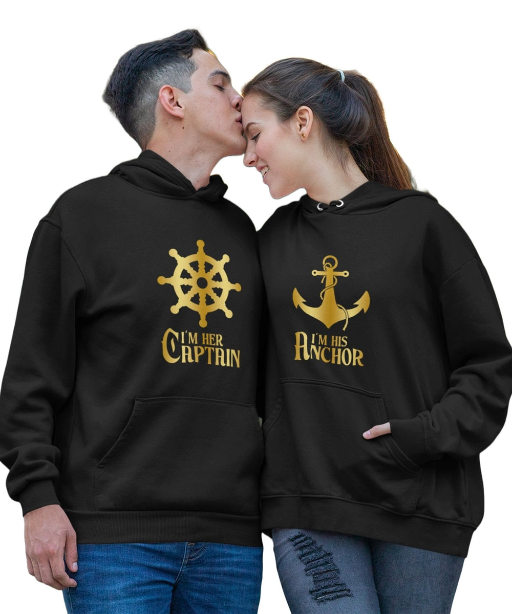 Captain & Anchor - Matching Couple Hoodies (pack of 2) - Letshandcraft