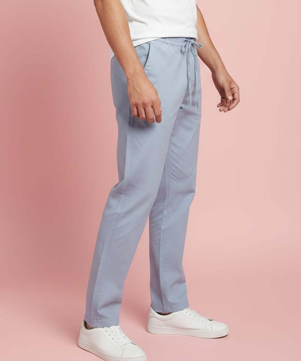 Casual Linen Pants for Men (Light Blue) - Letshandcraft