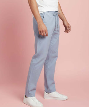 Casual Linen Pants for Men (Light Blue) - Letshandcraft