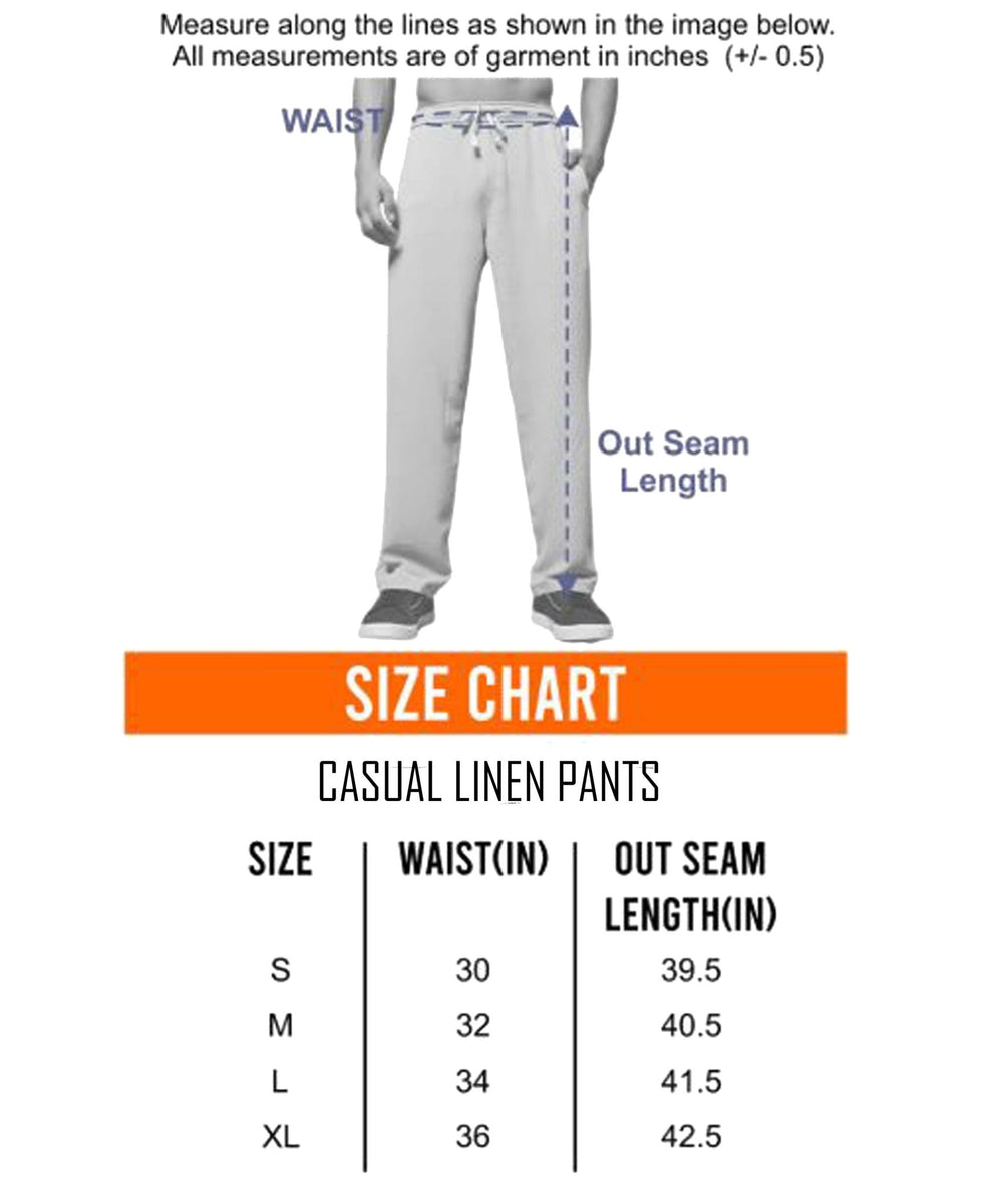 Printed Casual Linen Pants for Men (Light Blue) - Letshandcraft