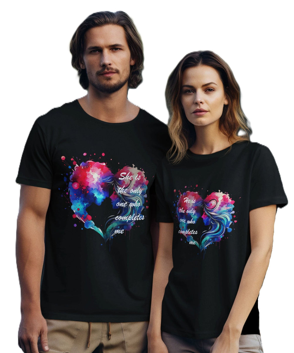 Completing Each Other - Couple T-shirts (Pack of 2) - Letshandcraft