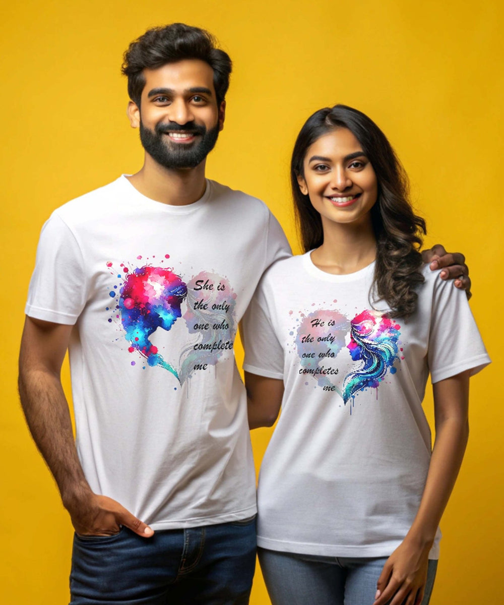 Completing Each Other - Couple T-shirts (Pack of 2) - Letshandcraft