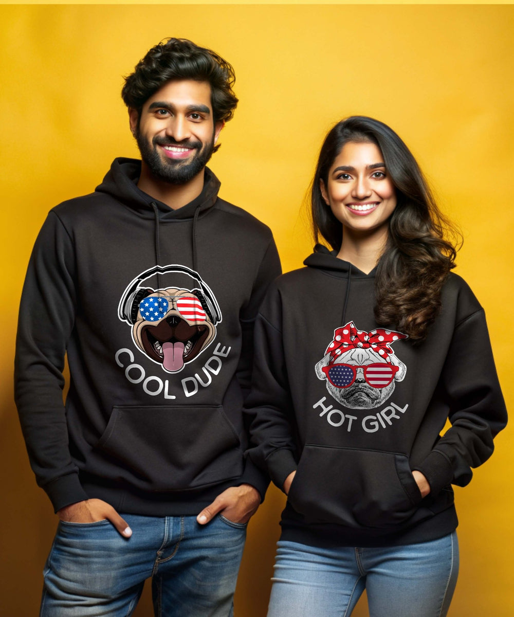 Cool Dude v. Hot Girl - Couple Hoodies (pack of 2) - Letshandcraft