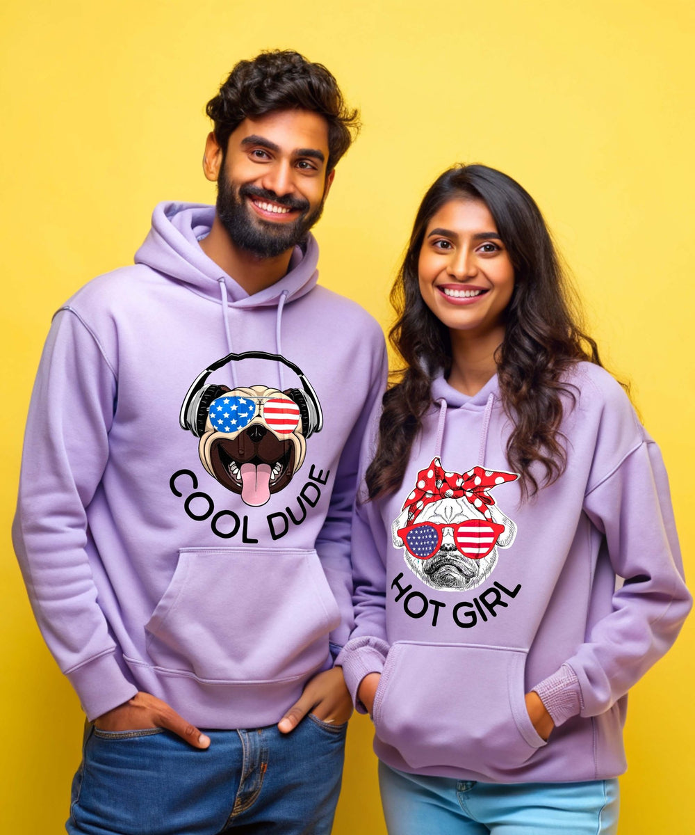 Cool Dude v. Hot Girl - Couple Hoodies (pack of 2) - Letshandcraft