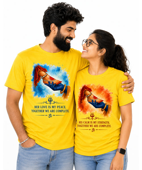 Shiv Parvati Divine Love - Matching Couple T-shirts (Pack of 2)