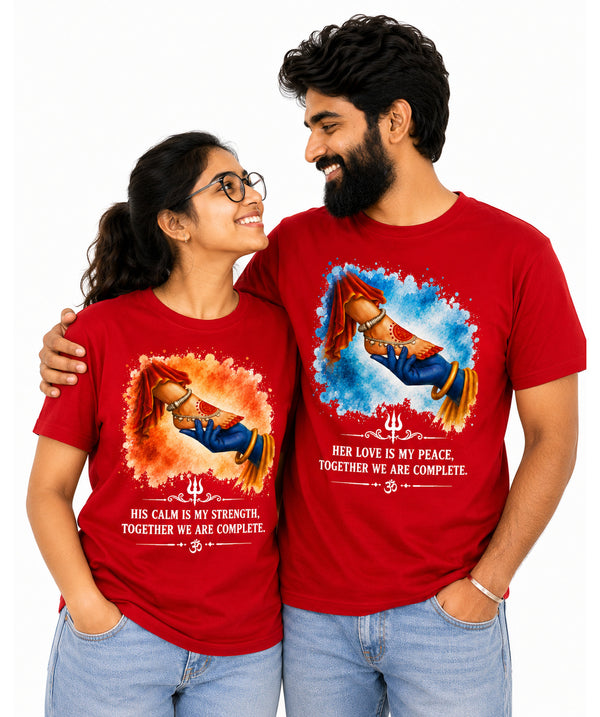 Shiv Parvati Divine Love - Matching Couple T-shirts (Pack of 2)