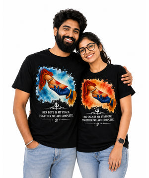 Shiv Parvati Divine Love - Matching Couple T-shirts (Pack of 2)