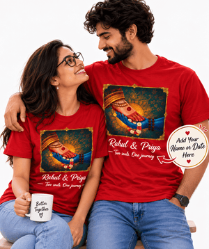 Customised Radha Krishna Couple T-shirts - Letshandcraft