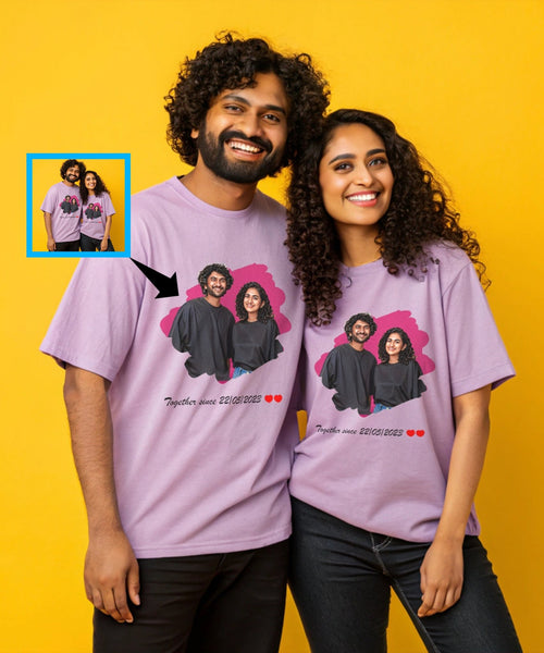 Customized Oversized Drop Shoulder Couple Tees (Pack of 2) - Letshandcraft