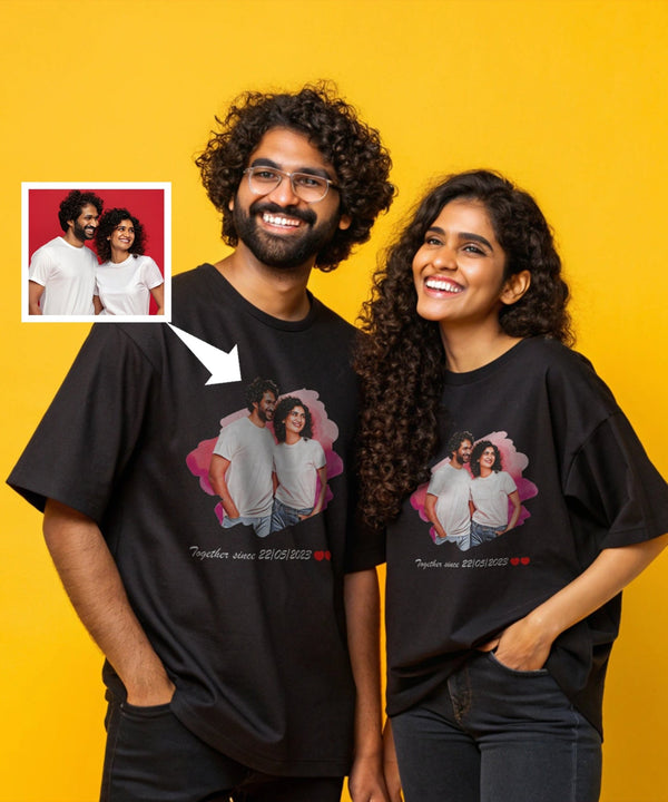 Customized Oversized Drop Shoulder Couple Tees (Pack of 2) - Letshandcraft