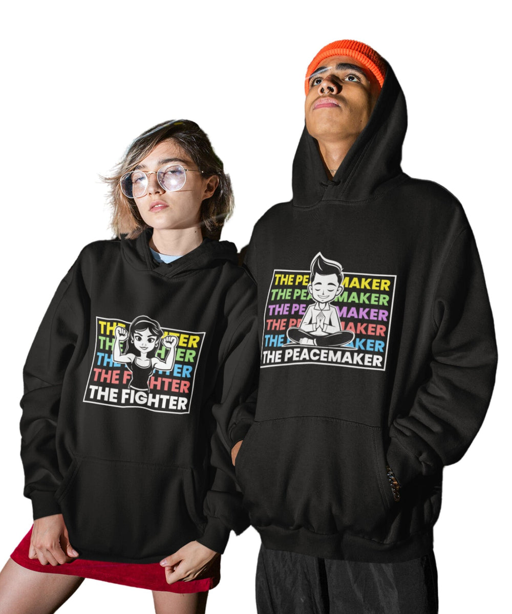 Fighter v. Peacemaker - Matching Couple Hoodies (pack of 2) - Letshandcraft