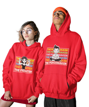 Fighter v. Peacemaker - Matching Couple Hoodies (pack of 2) - Letshandcraft