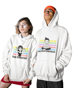 Fighter v. Peacemaker - Matching Couple Hoodies (pack of 2) - Letshandcraft