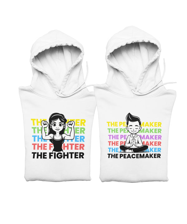 Fighter v. Peacemaker - Matching Couple Hoodies (pack of 2) - Letshandcraft