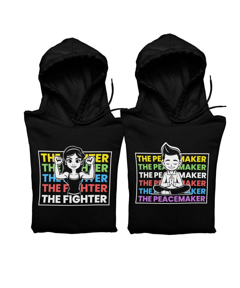 Fighter v. Peacemaker - Matching Couple Hoodies (pack of 2) - Letshandcraft