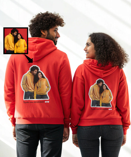 Customized Red Couple Hoodies (Pack of 2)