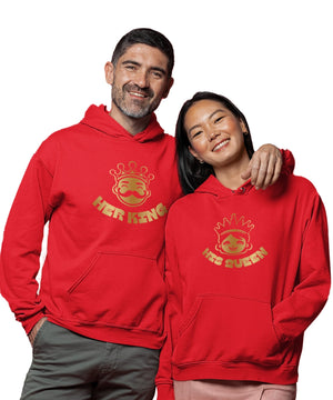 Funny King & Queen - Couple Hoodies (pack of 2) - Letshandcraft