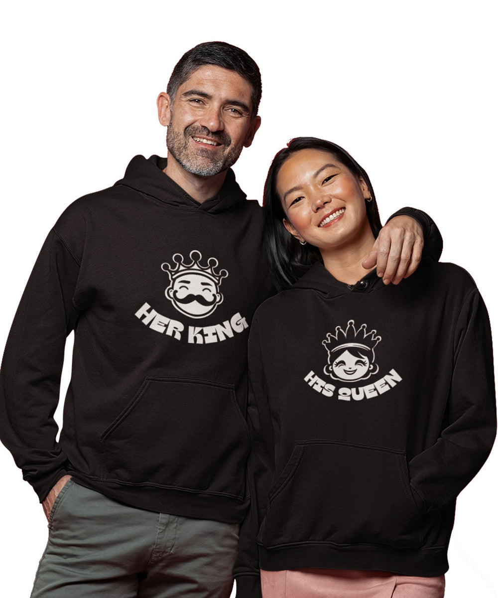 Funny King & Queen - Couple Hoodies (pack of 2) - Letshandcraft