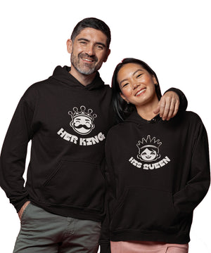 Funny King & Queen - Couple Hoodies (pack of 2) - Letshandcraft