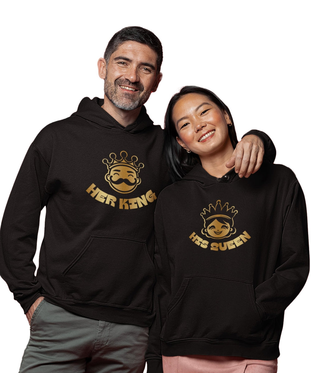 Funny King & Queen - Couple Hoodies (pack of 2) - Letshandcraft