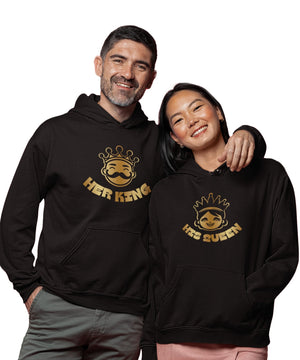 Funny King & Queen - Couple Hoodies (pack of 2) - Letshandcraft