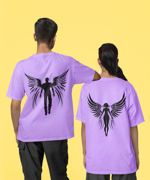 Guardian & Angel - Both Side Printed Oversized Drop Shoulder T-Shirt - Letshandcraft