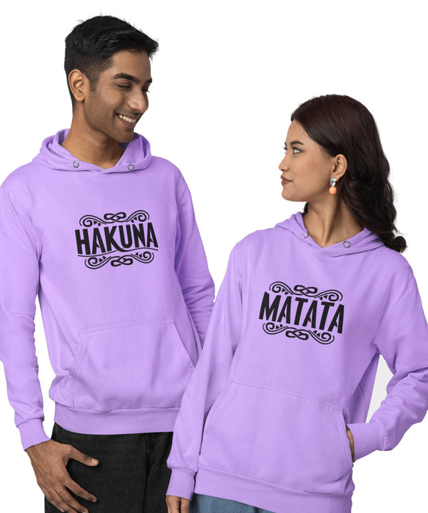 HAKUNA MATATA - Couple Hoodies Both side Printed (pack of 2) - Letshandcraft