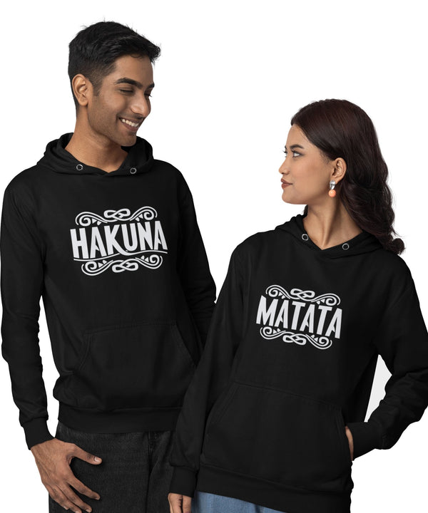 HAKUNA MATATA - Couple Hoodies Both side Printed (pack of 2) - Letshandcraft