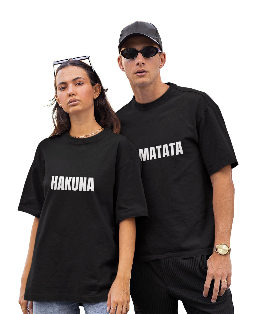Hakunamatata - Both Side Printed Oversized Drop Shoulder T-Shirt - Letshandcraft