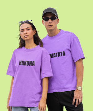 Hakunamatata - Both Side Printed Oversized Drop Shoulder T-Shirt - Letshandcraft